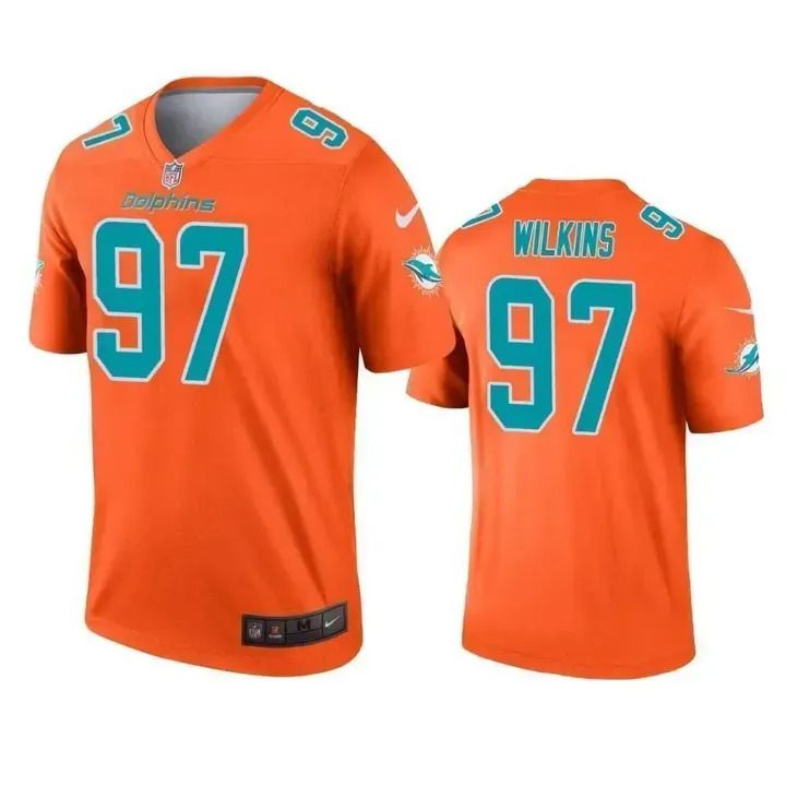 Men Miami Dolphins #97 Christian Wilkins Nike Orange Inverted Legend NFL Jersey